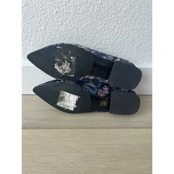 Anthropologie elysess Velvet Ballet Flats Floral Size EU 36/US 5/5.5