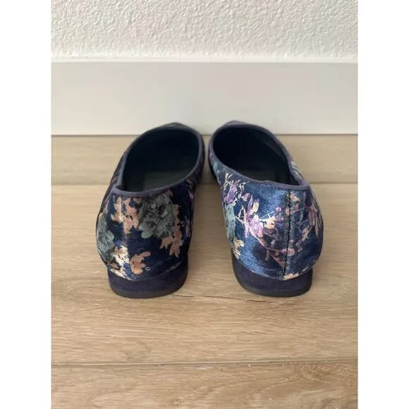 Anthropologie elysess Velvet Ballet Flats Floral Size EU 36/US 5/5.5