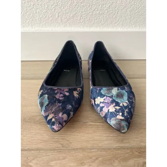 Anthropologie elysess Velvet Ballet Flats Floral Size EU 36/US 5/5.5