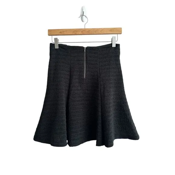 Anthropologie Maeve Black Cross Town Swing Textured Mini Skirt Size XS