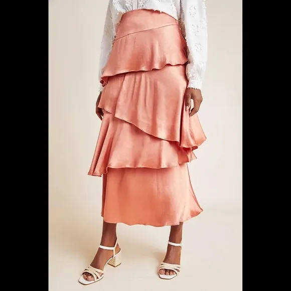 Anthropologie Maeve Cassia Tiered Maxi Skirt
