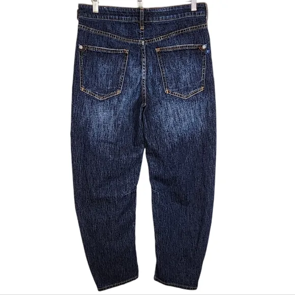 Anthropologie Petite Pilcro Bow Boyfriend Curved Leg Jean Cropped Distressed 28P