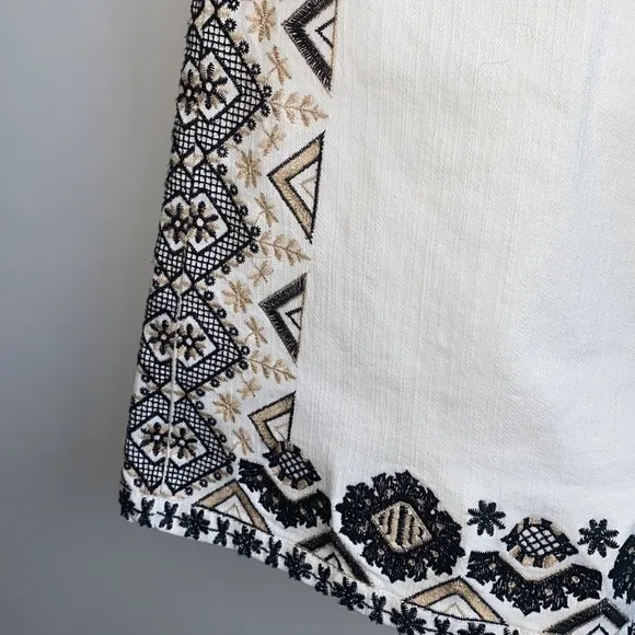 Anthropologie PILCRO EMBROIDERED DENIM MINI SKIRT