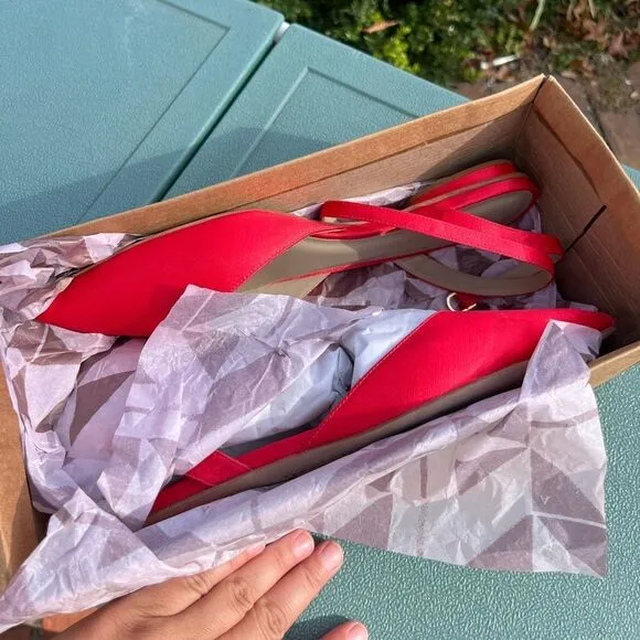 Anthropologie Satin Slingback Flats NIB