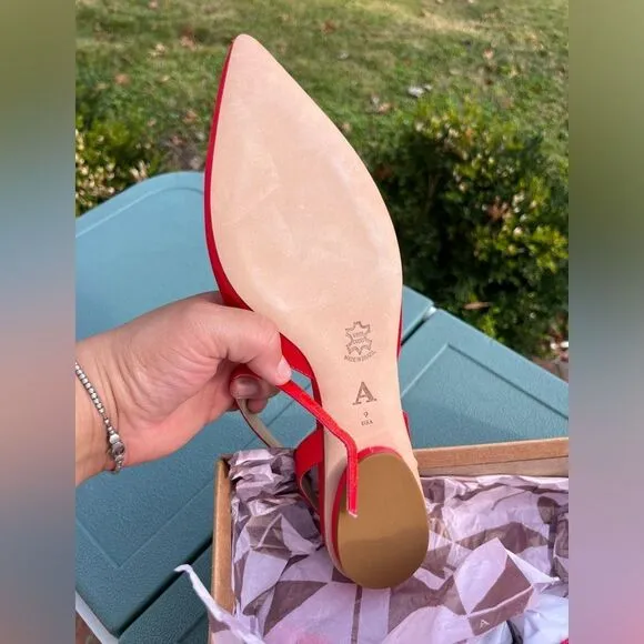 Anthropologie Satin Slingback Flats NIB
