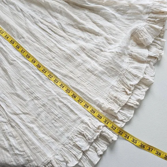 Anthropologie TRYB Rory Lace Babydoll Cotton Cream Bohemian Bell Sleeves Dress S