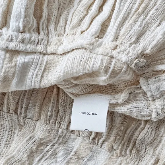 Anthropologie TRYB Rory Lace Babydoll Cotton Cream Bohemian Bell Sleeves Dress S