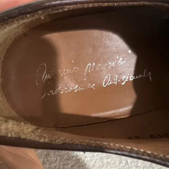 Antonio Maurizi Soft Leather Italian Brown  Dress Business Shoes Loafers Size 42