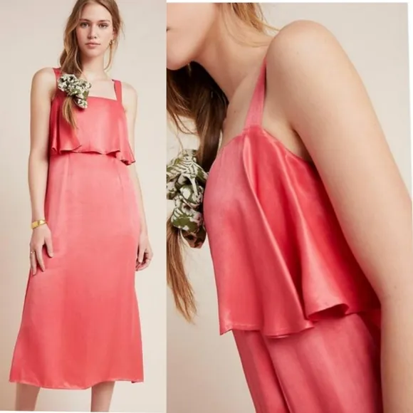 Anyhropologie Red Bl-nk Shelley Cocktail Dress