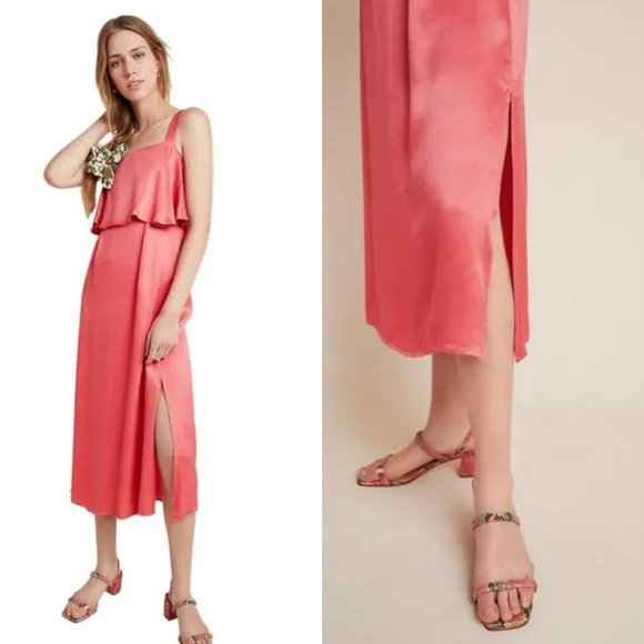 Anyhropologie Red Bl-nk Shelley Cocktail Dress