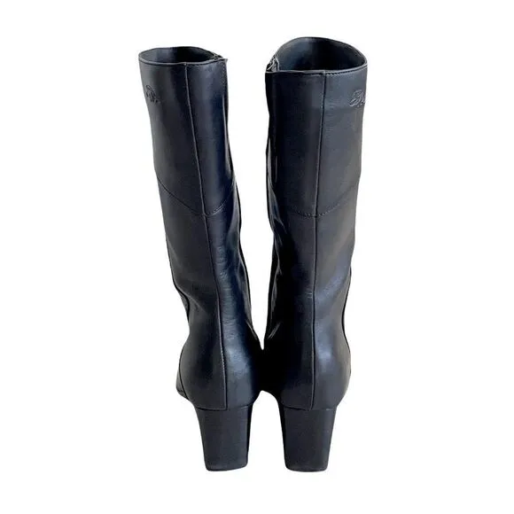 Aqua College Black Insulated Waterproof Tall Winter Boot Square Toe Heel 8.5