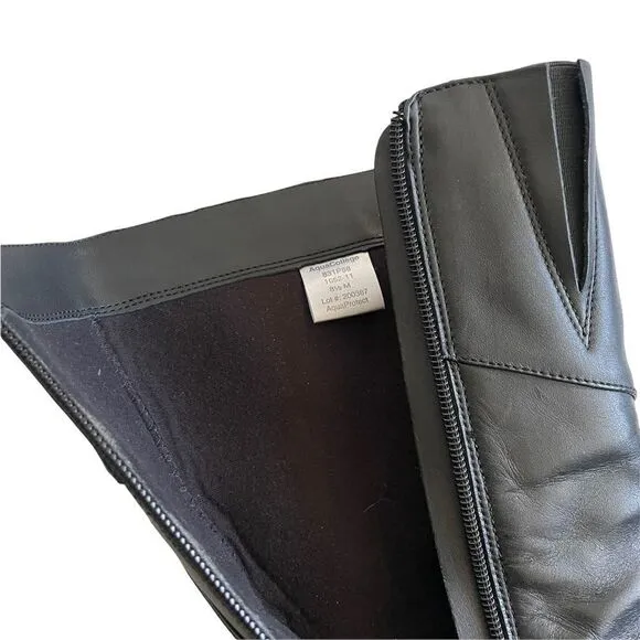 Aqua College Black Insulated Waterproof Tall Winter Boot Square Toe Heel 8.5