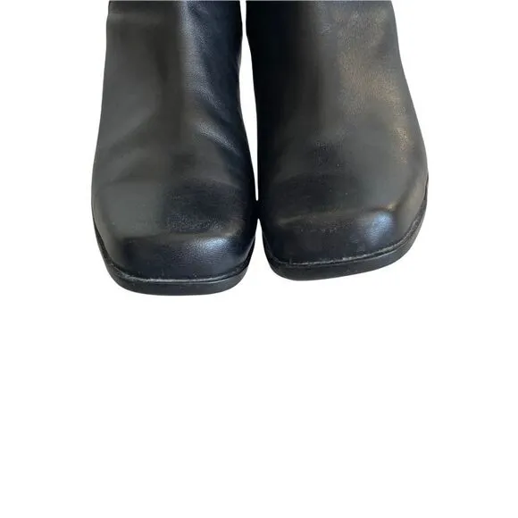 Aqua College Black Insulated Waterproof Tall Winter Boot Square Toe Heel 8.5