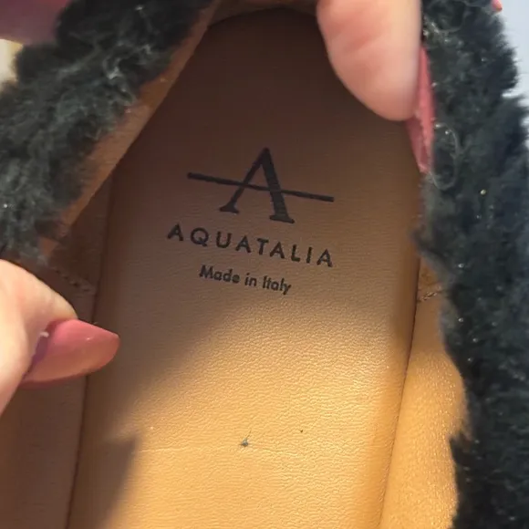 AQUATALIA Brinley Shearling Ballet Flats in Black