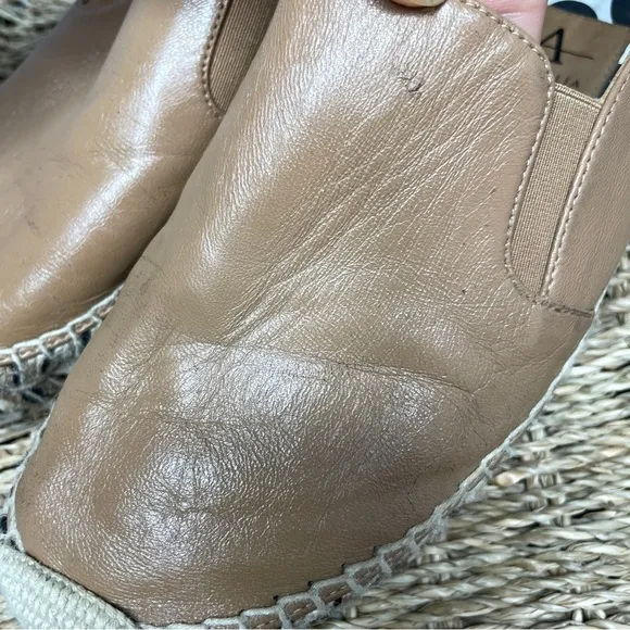 AQUATALIA Jen Tan Leather Platform Slip On Espadrilles