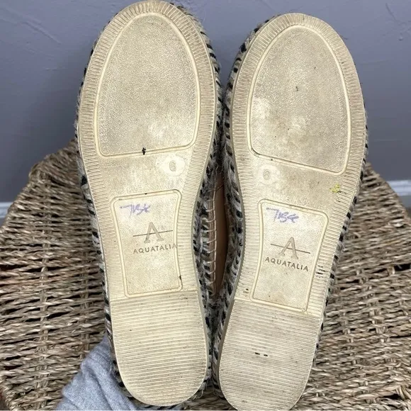 AQUATALIA Jen Tan Leather Platform Slip On Espadrilles