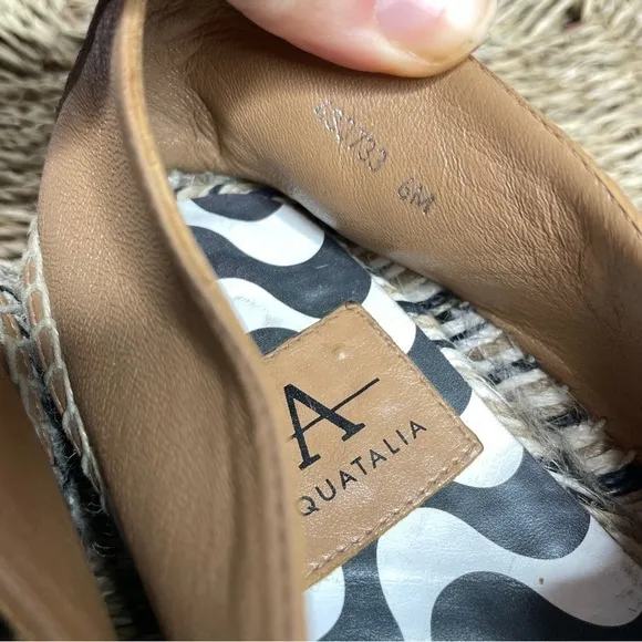AQUATALIA Jen Tan Leather Platform Slip On Espadrilles