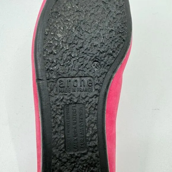 ARCHE Laius Ballet Flats in Nubuck Leather - Raspberry Pink