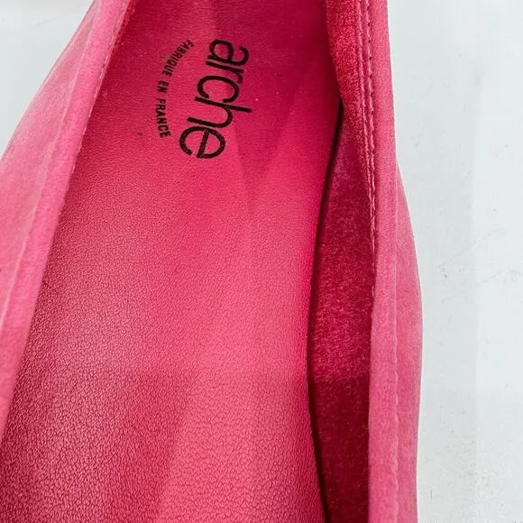 ARCHE Laius Ballet Flats in Nubuck Leather - Raspberry Pink