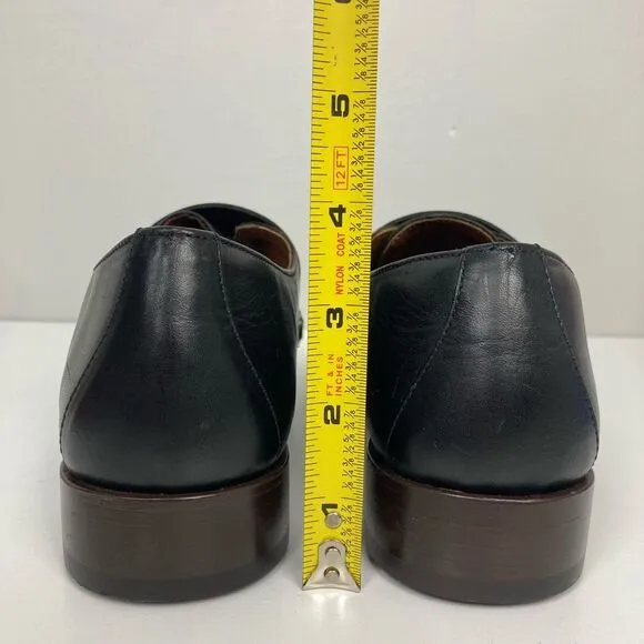 Ariat Two24 Leona Double Monk Strap Fringe Oxford Loafers Black Leather sz 8 B