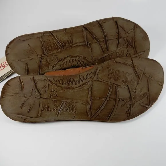 A.S.98 Rowe Slingback Flat SANDALS Size EU 42 10.5 11 Whiskey Brown Leather NEW