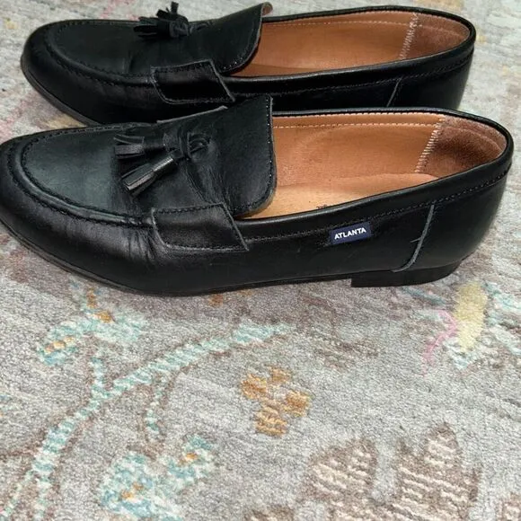 Atlanta mocassin black tassel dress loafers sz 38