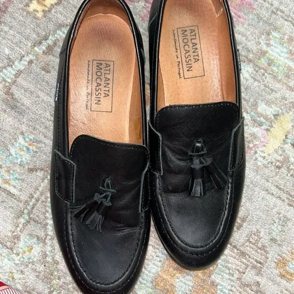 Atlanta mocassin black tassel dress loafers sz 38