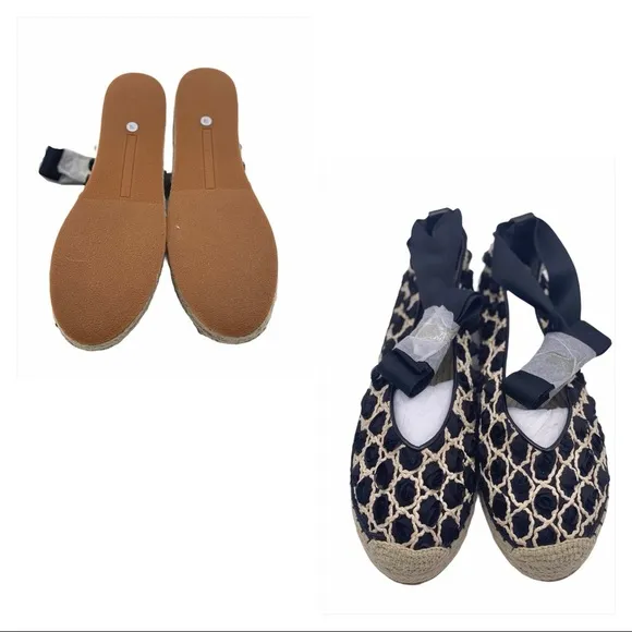 AVEC LES FILLES NIB Georgie Lace Up Espadrilles Flats