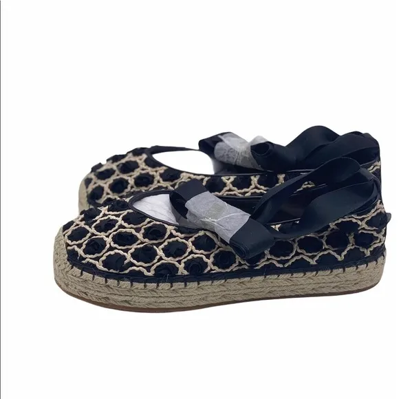 AVEC LES FILLES NIB Georgie Lace Up Espadrilles Flats