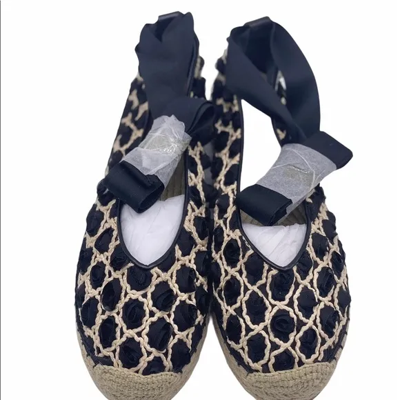 AVEC LES FILLES NIB Georgie Lace Up Espadrilles Flats