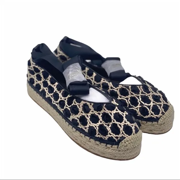AVEC LES FILLES NIB Georgie Lace Up Espadrilles Flats