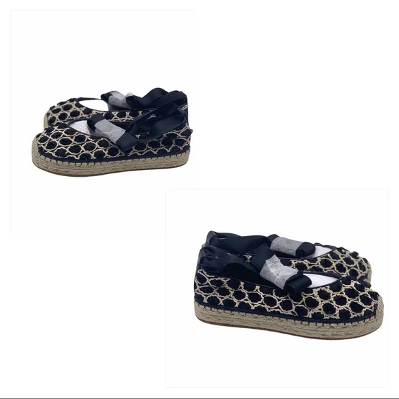 AVEC LES FILLES NIB Georgie Lace Up Espadrilles Flats