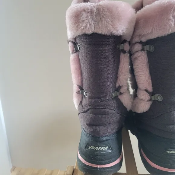 Baffin Melody Insulated Boots Brown and Pink Big Girls Size 7