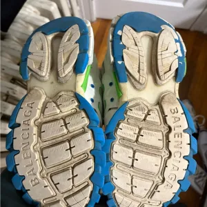 Balenciaga Blue and Green Sneakers with Chunky Soles