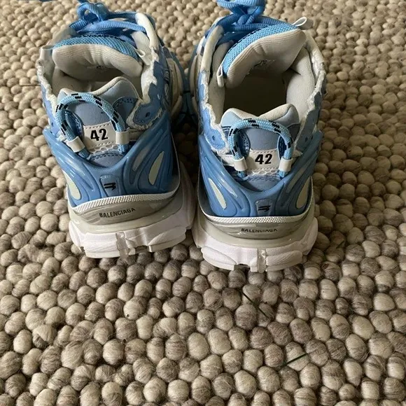 Balenciaga Blue and White Sneakers with Chunky Sole