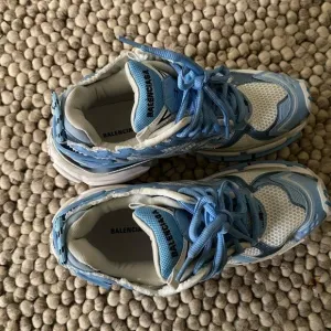 Balenciaga Blue and White Sneakers with Chunky Sole