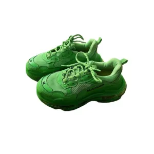 Balenciaga Triple S Green Chunky Sole Lace Up Sneakers Size 8