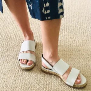 Balenciaga white espadrille flat sandals 10 40