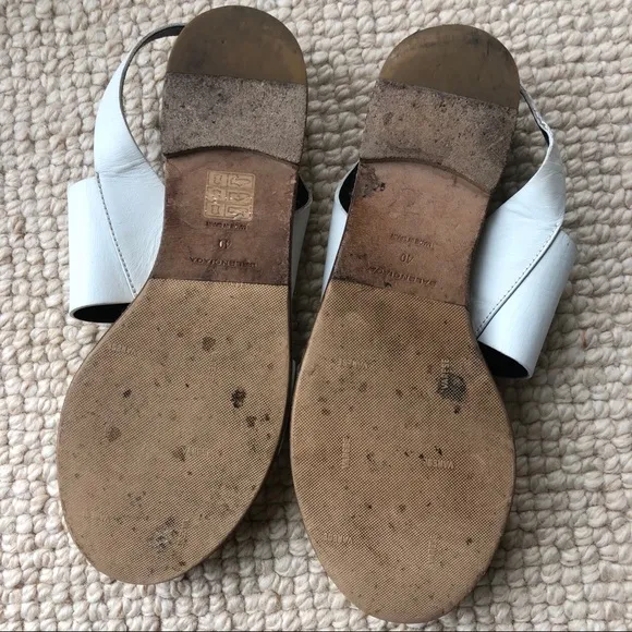 Balenciaga white espadrille flat sandals 10 40