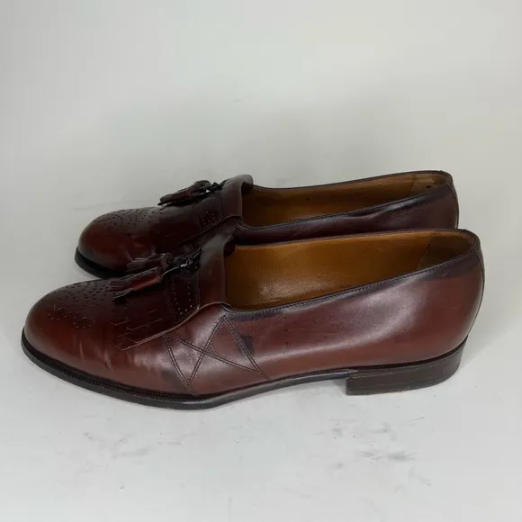 Bally Prestige 712 Richfield Brown Lether Loafers Tassel Shoes Men Sz UK 6 US 7