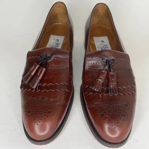 Bally Prestige 712 Richfield Brown Lether Loafers Tassel Shoes Men Sz UK 6 US 7