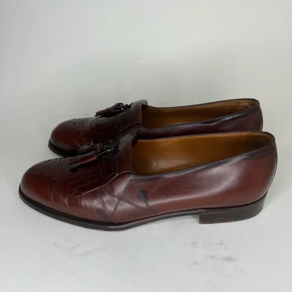 Bally Prestige 712 Richfield Brown Lether Loafers Tassel Shoes Men Sz UK 6 US 7