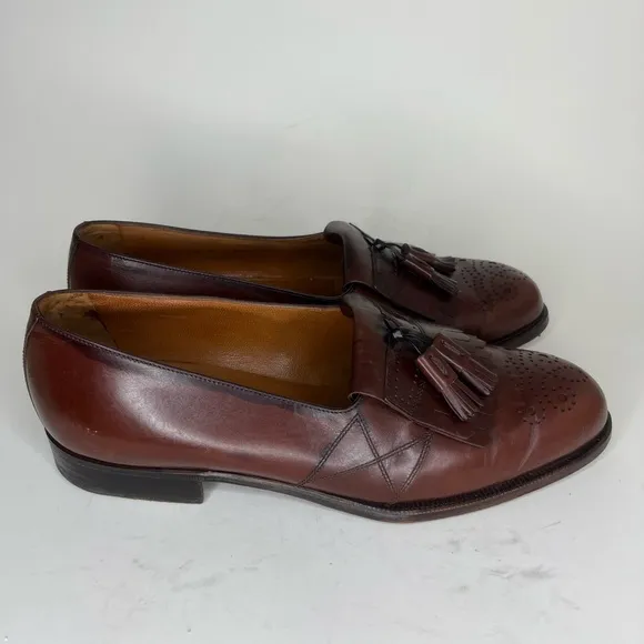 Bally Prestige 712 Richfield Brown Lether Loafers Tassel Shoes Men Sz UK 6 US 7