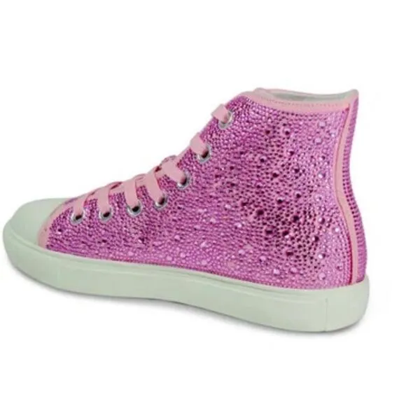 Band of The Free Sparkly‎ Pink High-Top Sneakers