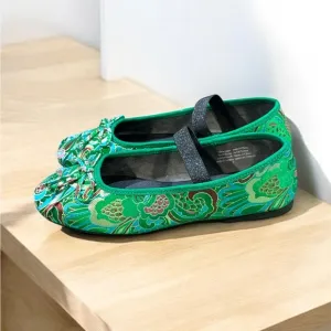 BC Born in California Footwear Green Multi Brocade Ballet Flats Size 7.  New.