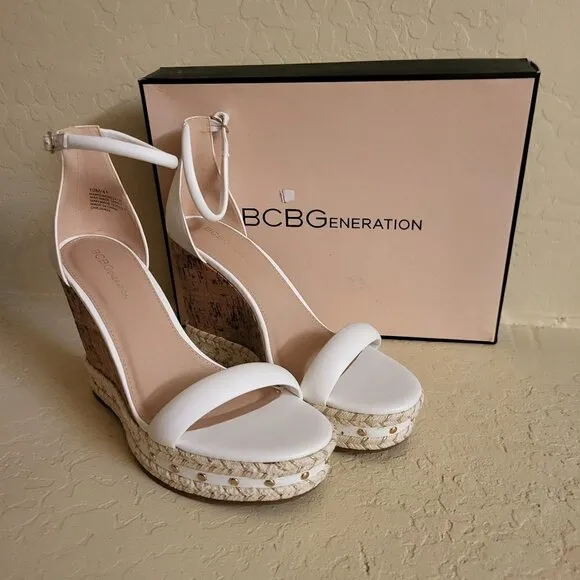 BCBGeneration women's Narida Espadrille Ankle Strap Wedge Sandals Size: 10 NIB