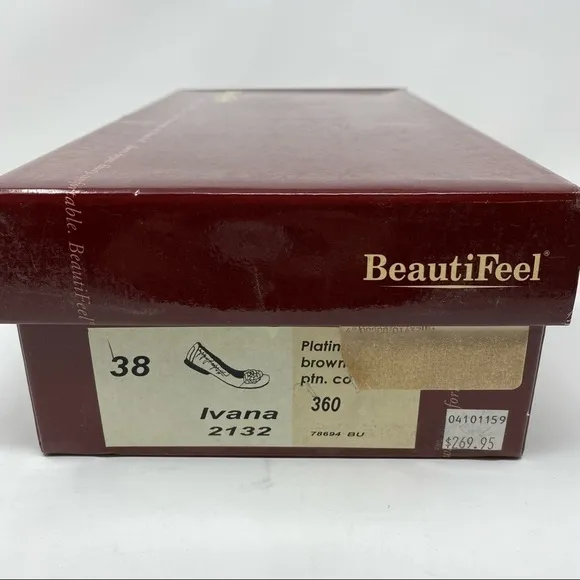 Beautifeel Ivana leather ballet flats plating brown