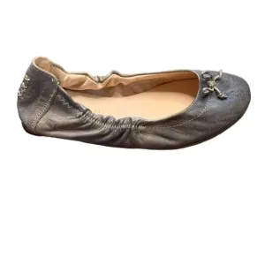 Bed Stu Bosworth Taupe Rustic Ballet Leather Flats sz 6