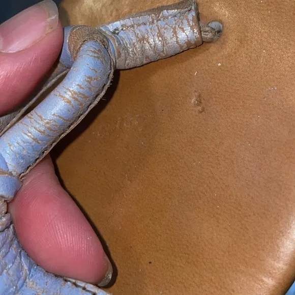 Bed Stu Rosetta Blue Leather Lux flat sandals