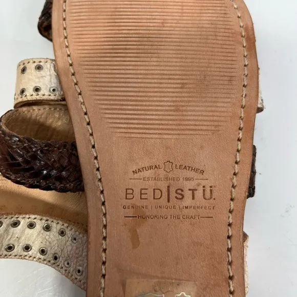 BedStu Henna flat sandals, NWOB, rare wide size.